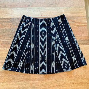 Reformation Black Boho Print A-Line Mini Skirt